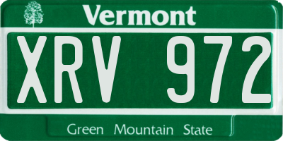 VT license plate XRV972