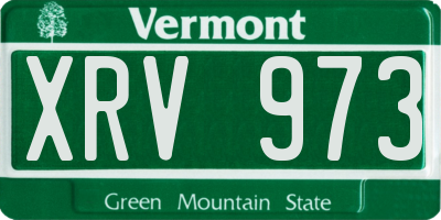 VT license plate XRV973