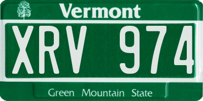 VT license plate XRV974