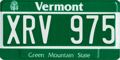 VT license plate XRV975