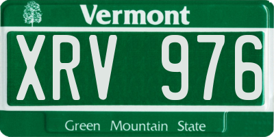 VT license plate XRV976