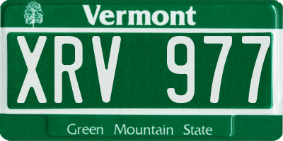 VT license plate XRV977