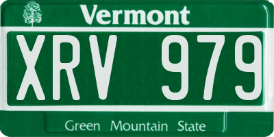 VT license plate XRV979