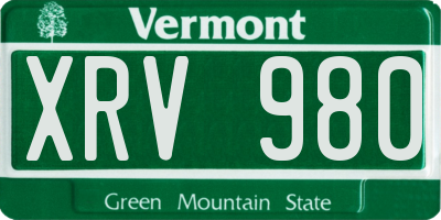 VT license plate XRV980
