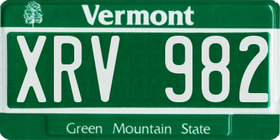 VT license plate XRV982