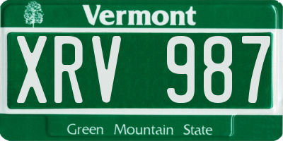 VT license plate XRV987