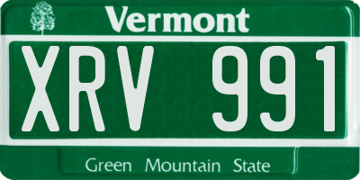 VT license plate XRV991
