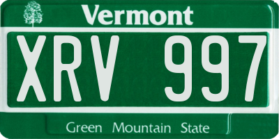 VT license plate XRV997
