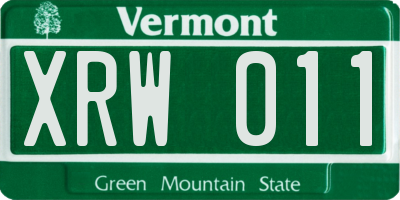 VT license plate XRW011