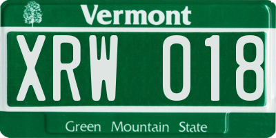VT license plate XRW018