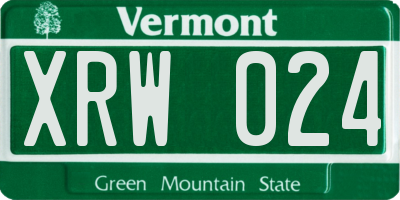 VT license plate XRW024