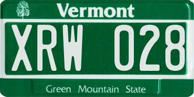 VT license plate XRW028