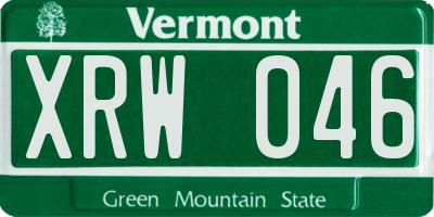 VT license plate XRW046