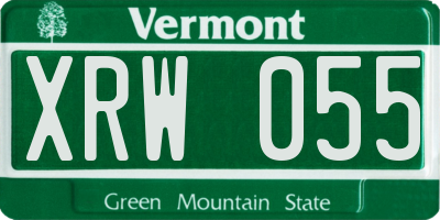 VT license plate XRW055