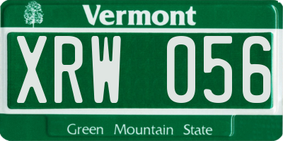 VT license plate XRW056