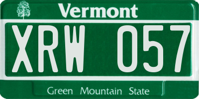 VT license plate XRW057