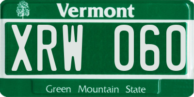 VT license plate XRW060