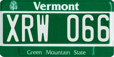 VT license plate XRW066