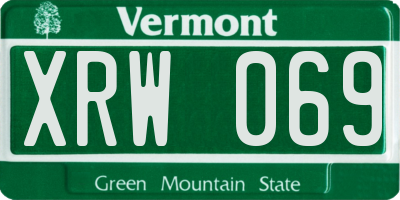 VT license plate XRW069