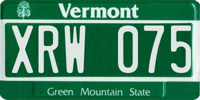 VT license plate XRW075