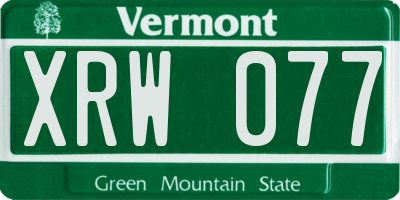 VT license plate XRW077