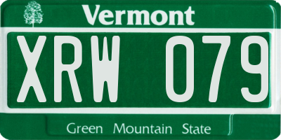 VT license plate XRW079