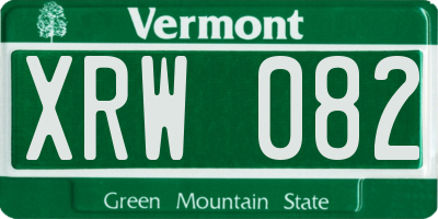 VT license plate XRW082