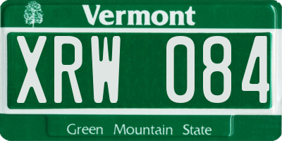 VT license plate XRW084