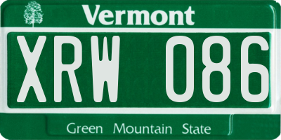 VT license plate XRW086
