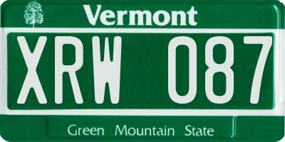 VT license plate XRW087