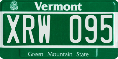 VT license plate XRW095