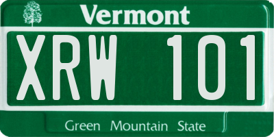 VT license plate XRW101