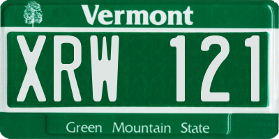 VT license plate XRW121