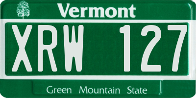VT license plate XRW127