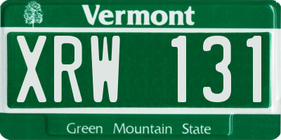 VT license plate XRW131