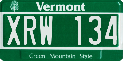 VT license plate XRW134