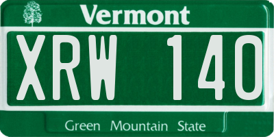 VT license plate XRW140