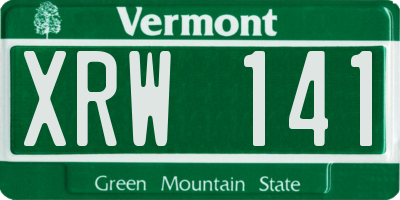 VT license plate XRW141