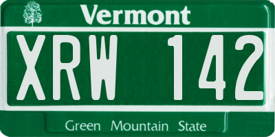 VT license plate XRW142