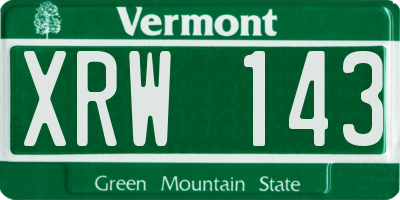 VT license plate XRW143