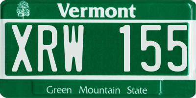 VT license plate XRW155