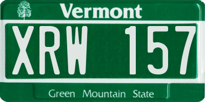 VT license plate XRW157