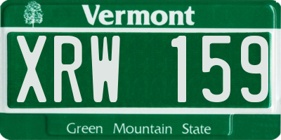VT license plate XRW159