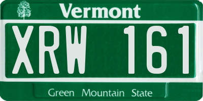VT license plate XRW161