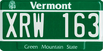 VT license plate XRW163