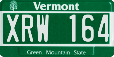 VT license plate XRW164
