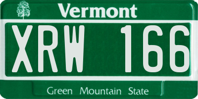 VT license plate XRW166