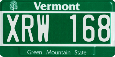 VT license plate XRW168