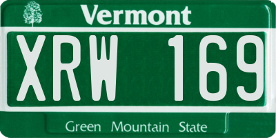 VT license plate XRW169