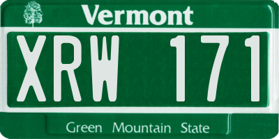 VT license plate XRW171